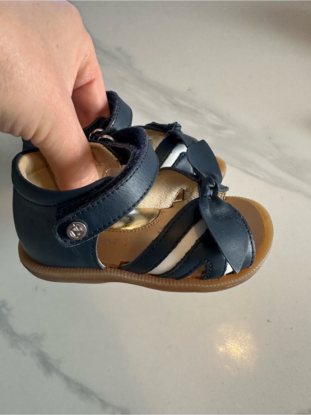 Naturino Navy Bow Sandals for Kids - Picture 2 of 3